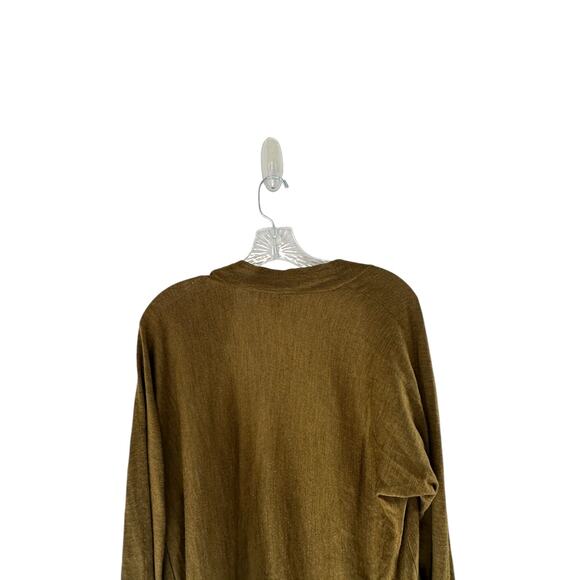 Eileen Fisher Brown Green Lagenlook Wool Open Knit Cardigan Size Medium - Picture 9 of 12